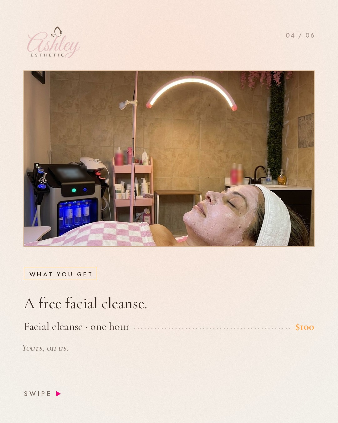 4 · Qué recibes: limpieza facial de $100